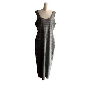 Peruvian Connection Prima Cotton Tank Dress Large Stripe Beach Coastal Travel